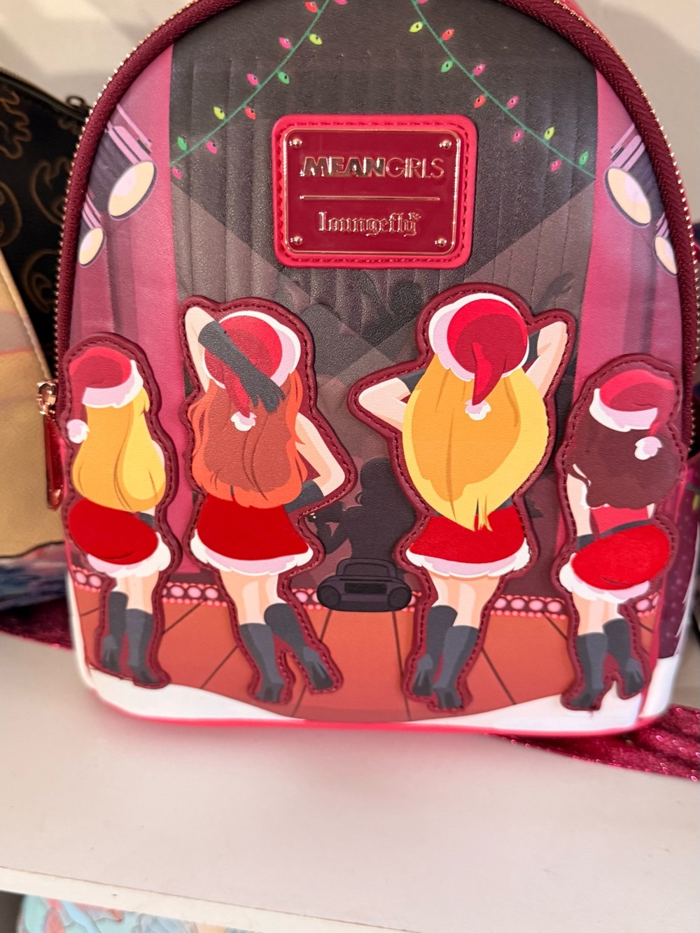 Loungefly Mini Backpack mean girls - Holiday Girls Print in Pink & Red